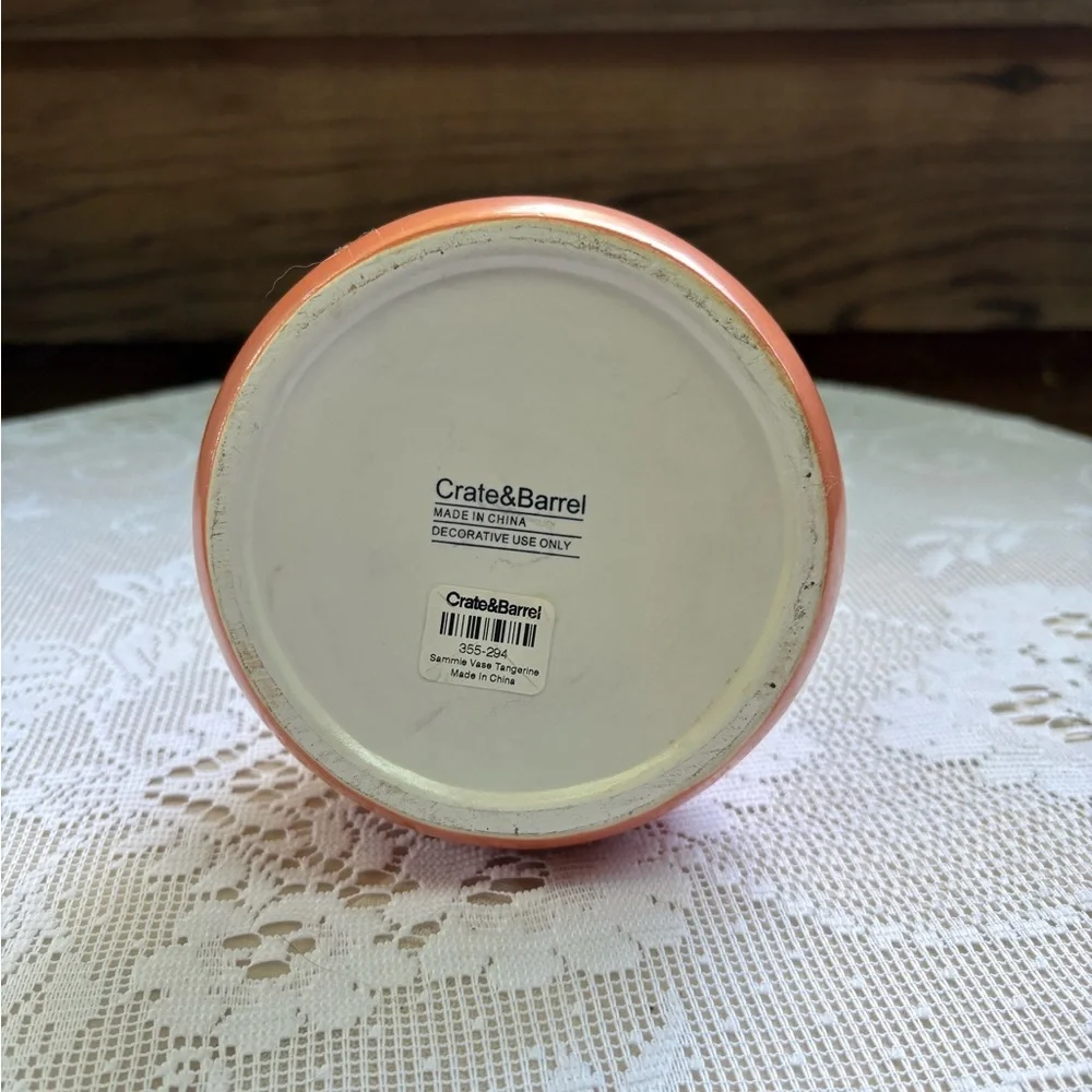 Crate and Barrel Sammie Vase Tangerine